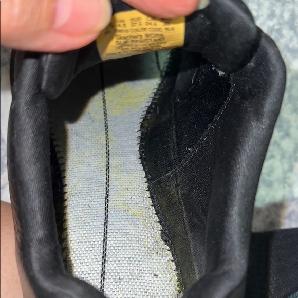 Skechers 10801EC Black Leather Slip Resistant Work Sneaker Shoes Women's 7.5 - Picture 3 of 5